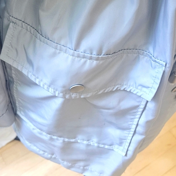 Forever 21 Button Front Drawstring Waist Jacket Blue Snap Pockets Wmn's Sz S - Picture 4 of 12